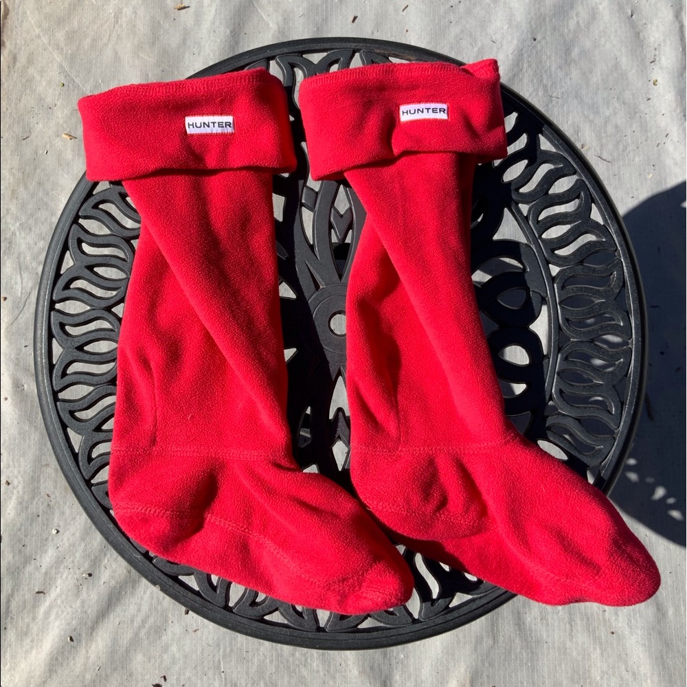 Hunter Original Tall Boot socks in red size ML